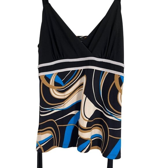 Perception Concepts Babydoll Top L Black Y2K 80s Retro Indie Hippie Casual Flowy - Picture 7 of 10